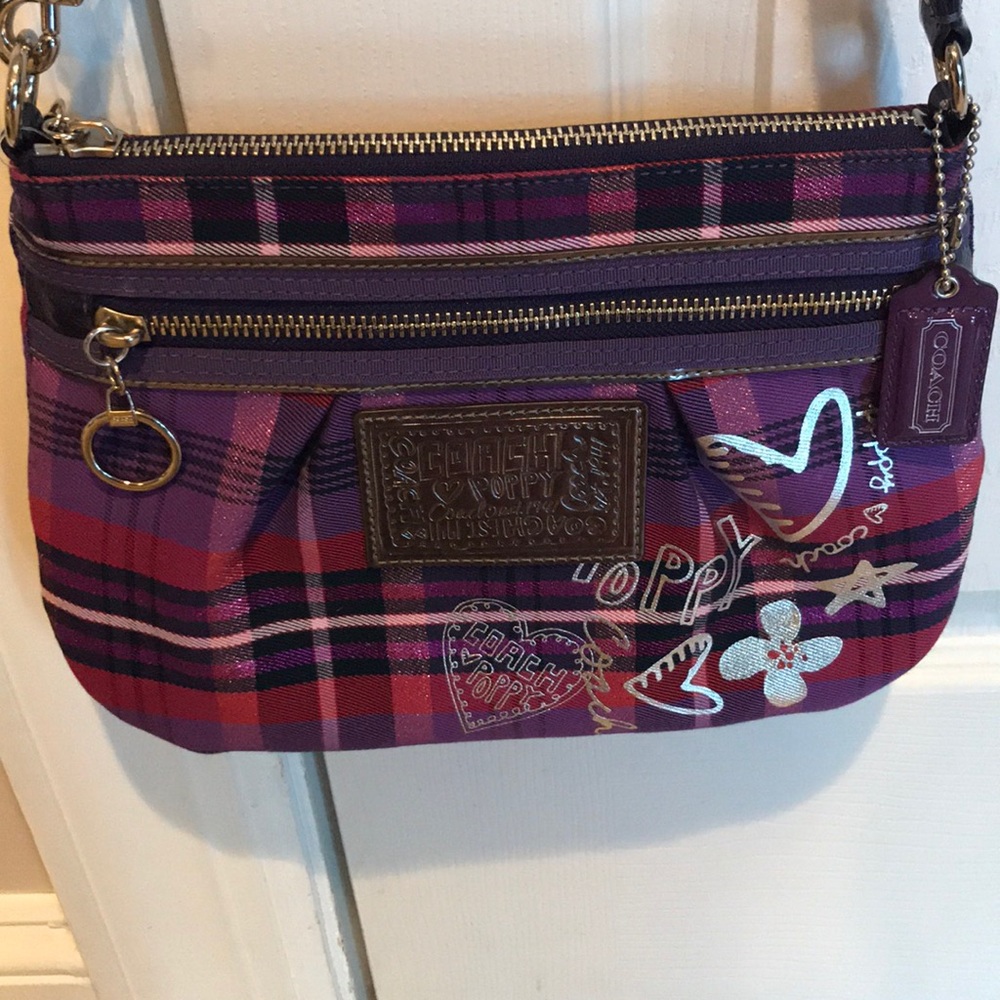 Authentic Plaid Coach Poppy Bag